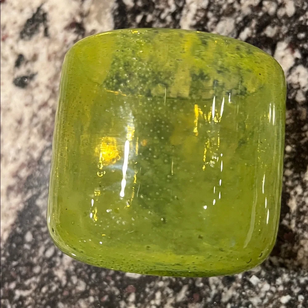 Crate&Barrel Green and Blue Glass Candle Holders